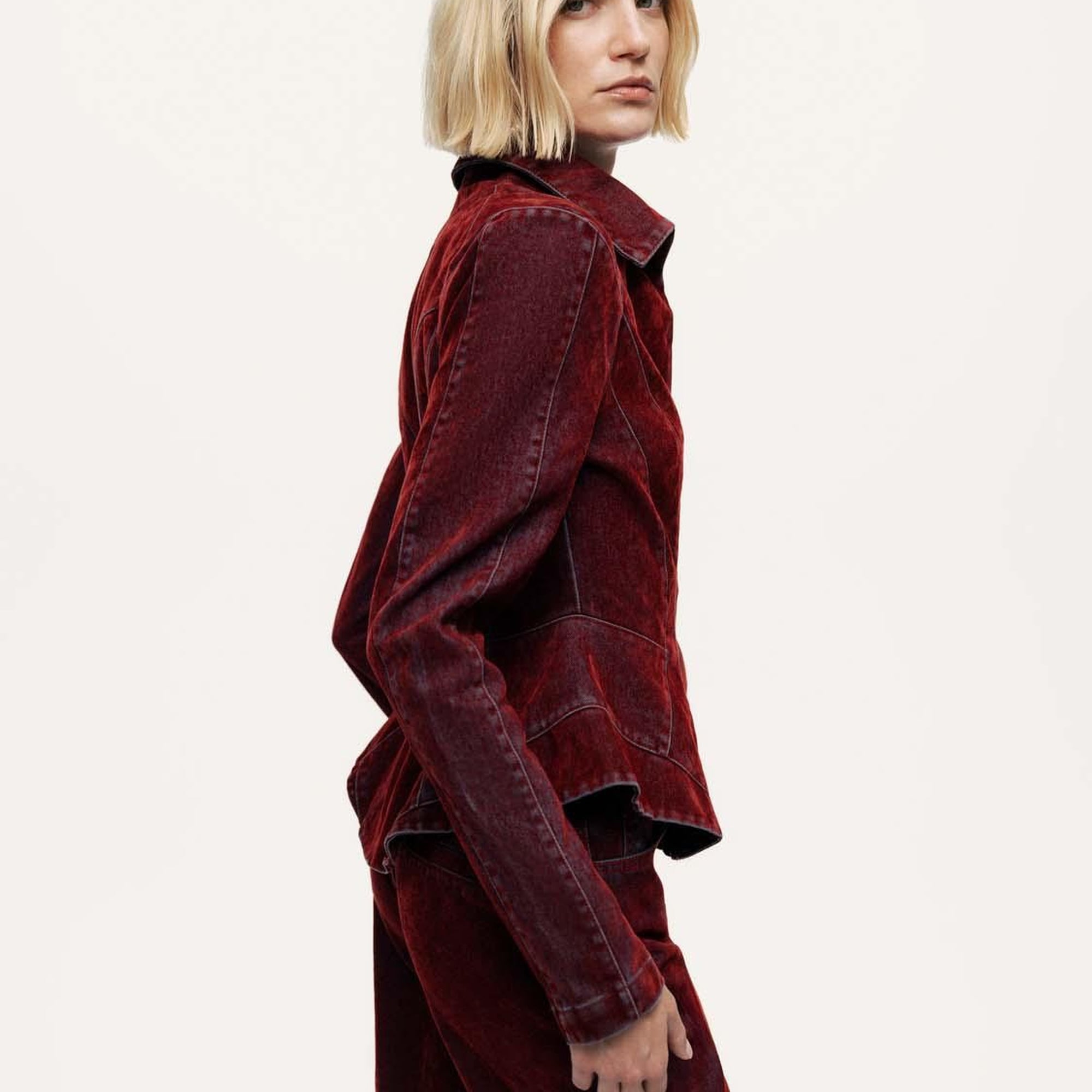 Kadife Korse Detaylı Ceket