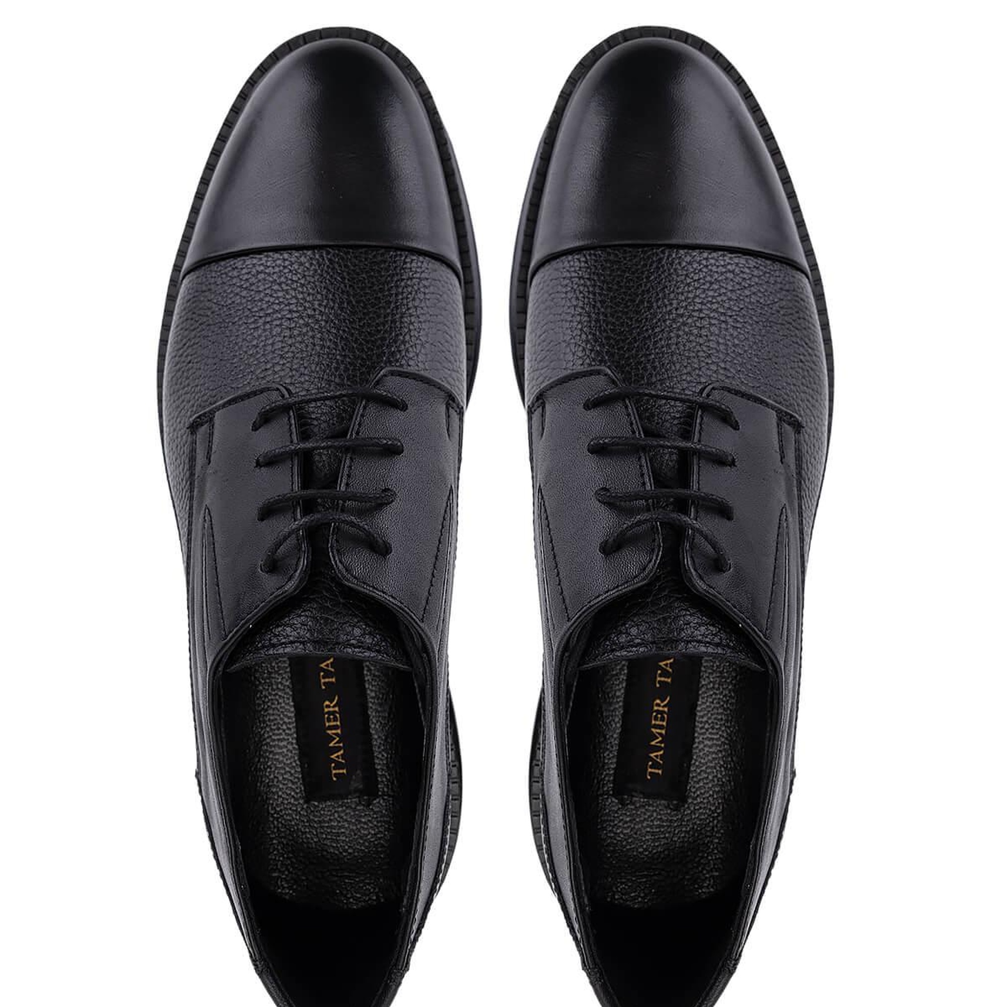 Tamer Tanca Erkek Hakiki Deri Siyah Casual Ayakkabı