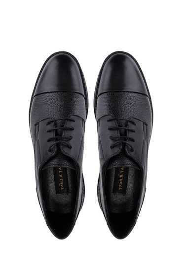  Tamer Tanca Erkek Hakiki Deri Siyah Casual Ayakkabı