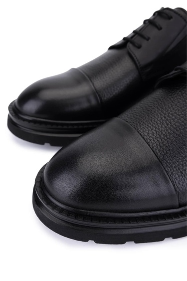  Tamer Tanca Erkek Hakiki Deri Siyah Casual Ayakkabı