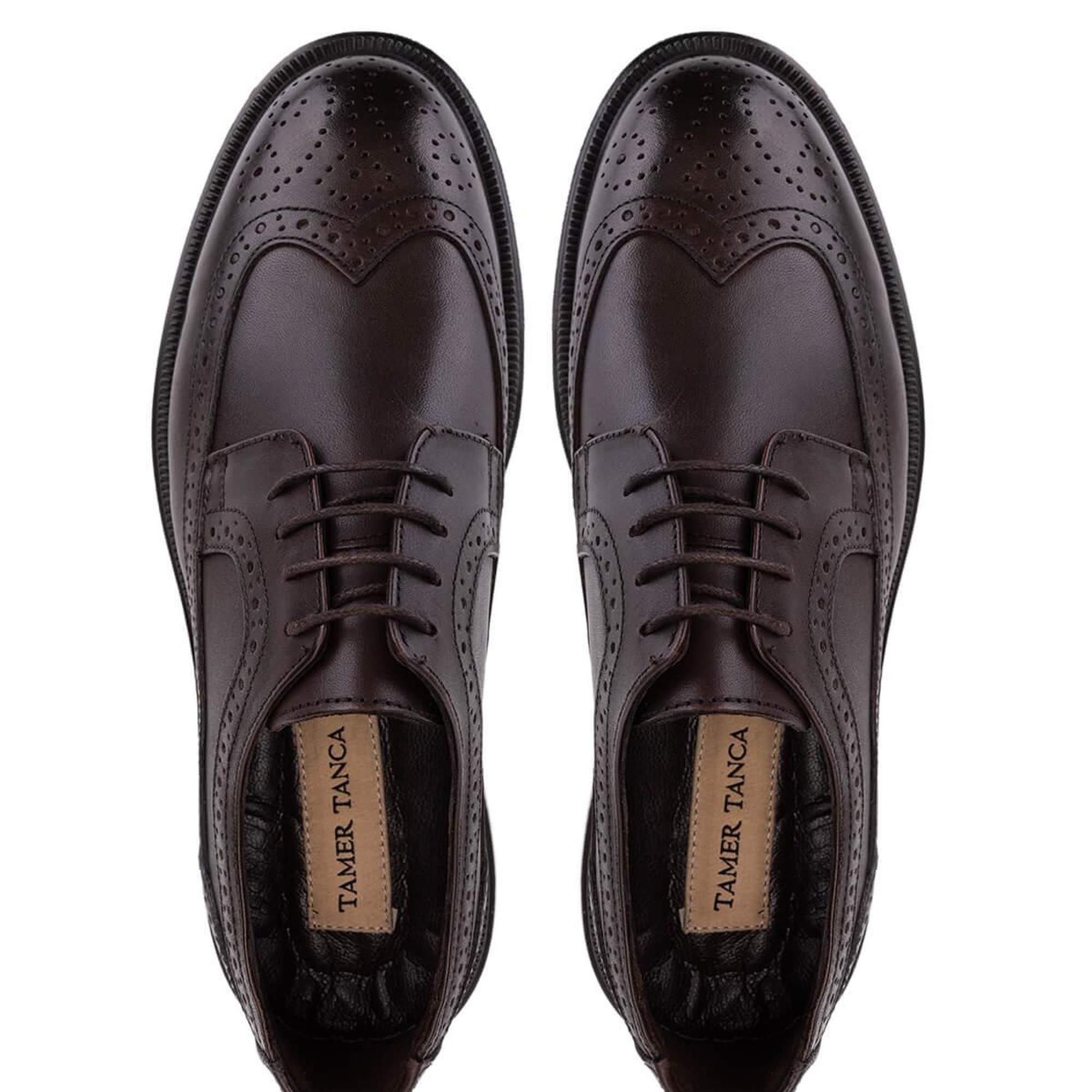 Tamer Tanca Erkek Hakiki Deri Kahverengi Klasik Ayakkabı