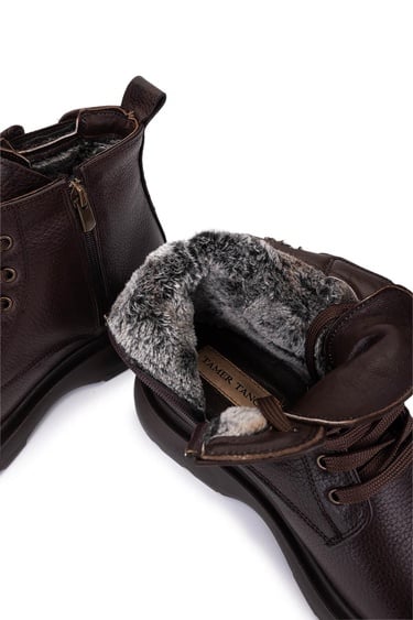  Tamer Tanca Erkek Hakiki Deri Kahverengi Casual Bot