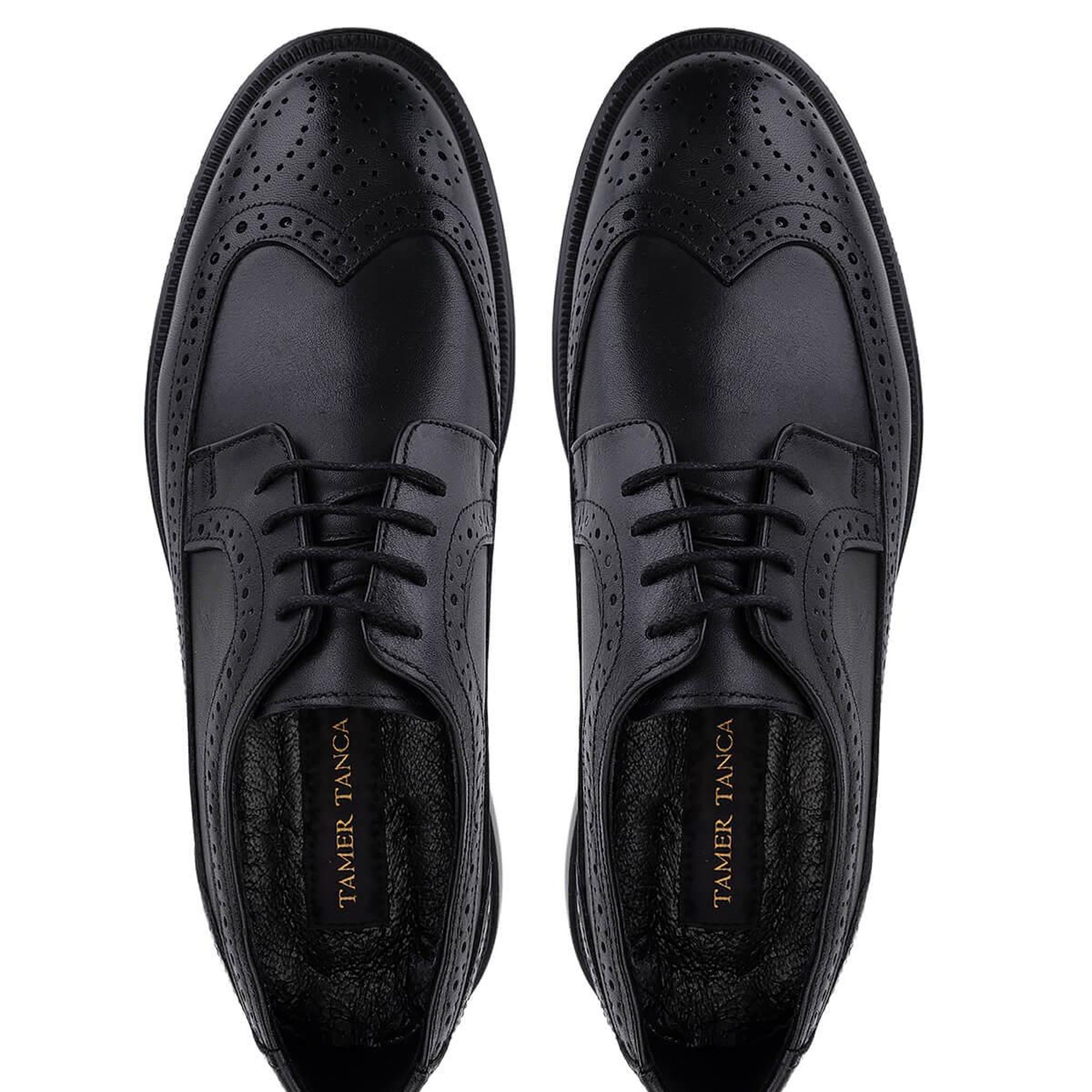 Tamer Tanca Erkek Hakiki Deri Siyah Klasik Ayakkabı