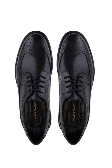  Tamer Tanca Erkek Hakiki Deri Siyah Klasik Ayakkabı