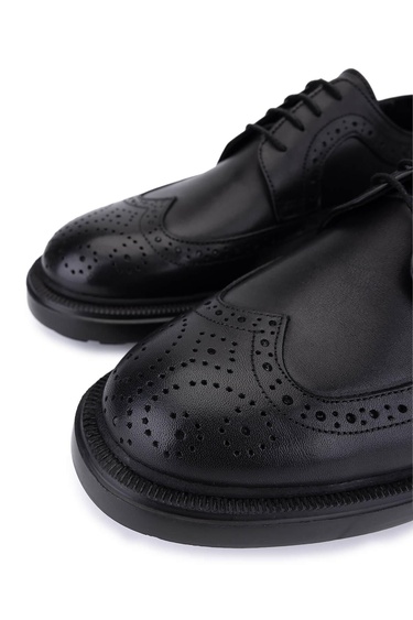  Tamer Tanca Erkek Hakiki Deri Siyah Klasik Ayakkabı