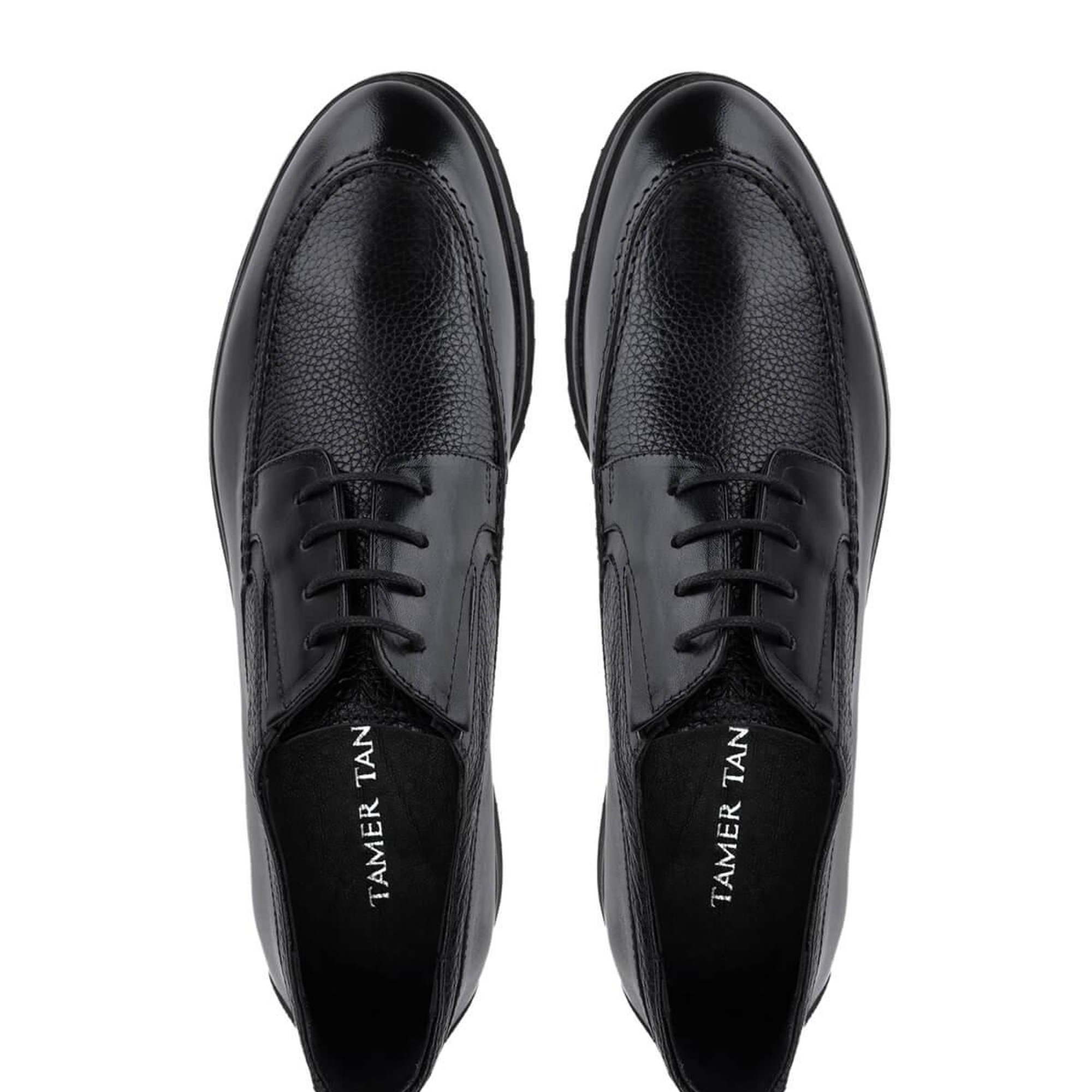 Tamer Tanca Erkek Hakiki Deri Siyah Casual Ayakkabı