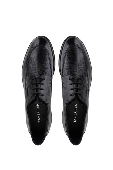  Tamer Tanca Erkek Hakiki Deri Siyah Casual Ayakkabı
