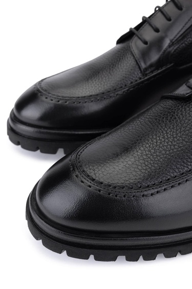  Tamer Tanca Erkek Hakiki Deri Siyah Casual Ayakkabı