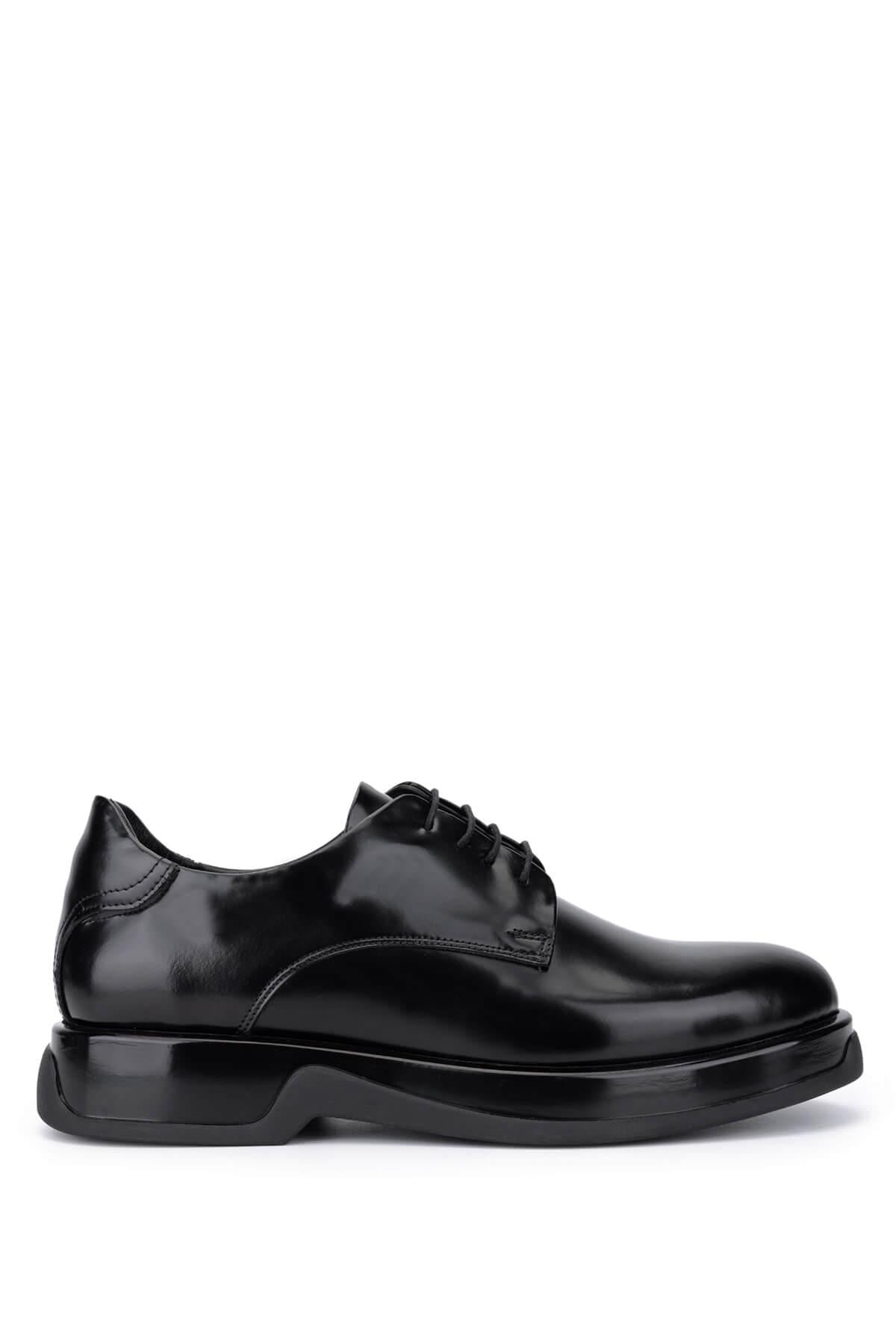  Tamer Tanca Erkek Hakiki Deri Siyah Açma Casual Ayakkabı