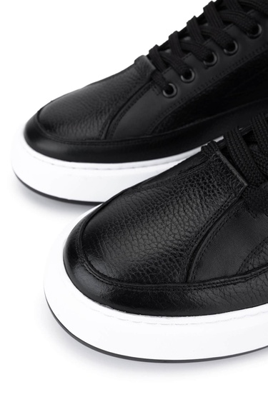  Tamer Tanca Erkek Hakiki Deri Siyah Sneakers & Spor Ayakkabı