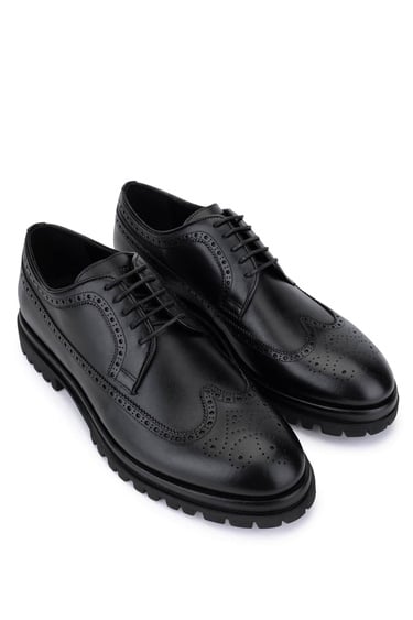  Tamer Tanca Erkek Hakiki Deri Siyah Deri Klasik Ayakkabı