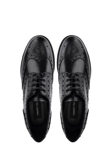  Tamer Tanca Erkek Hakiki Deri Siyah Antik Klasik Ayakkabı