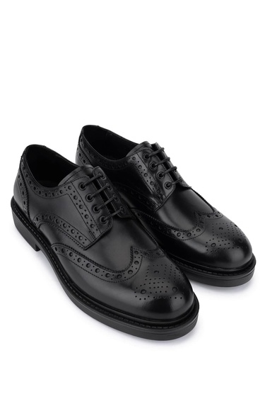  Tamer Tanca Erkek Hakiki Deri Siyah Antik Klasik Ayakkabı