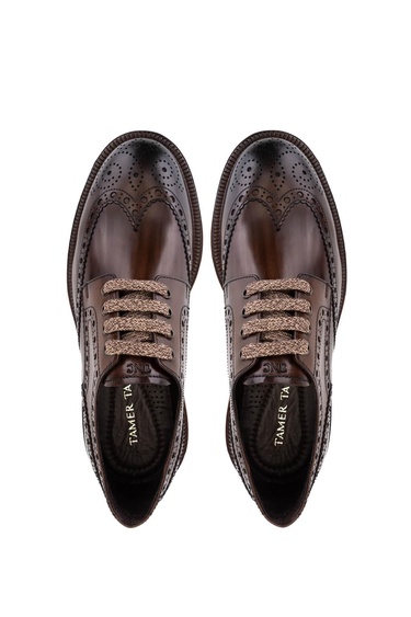  Tamer Tanca Erkek Hakiki Deri Kahverengi Casual Ayakkabı