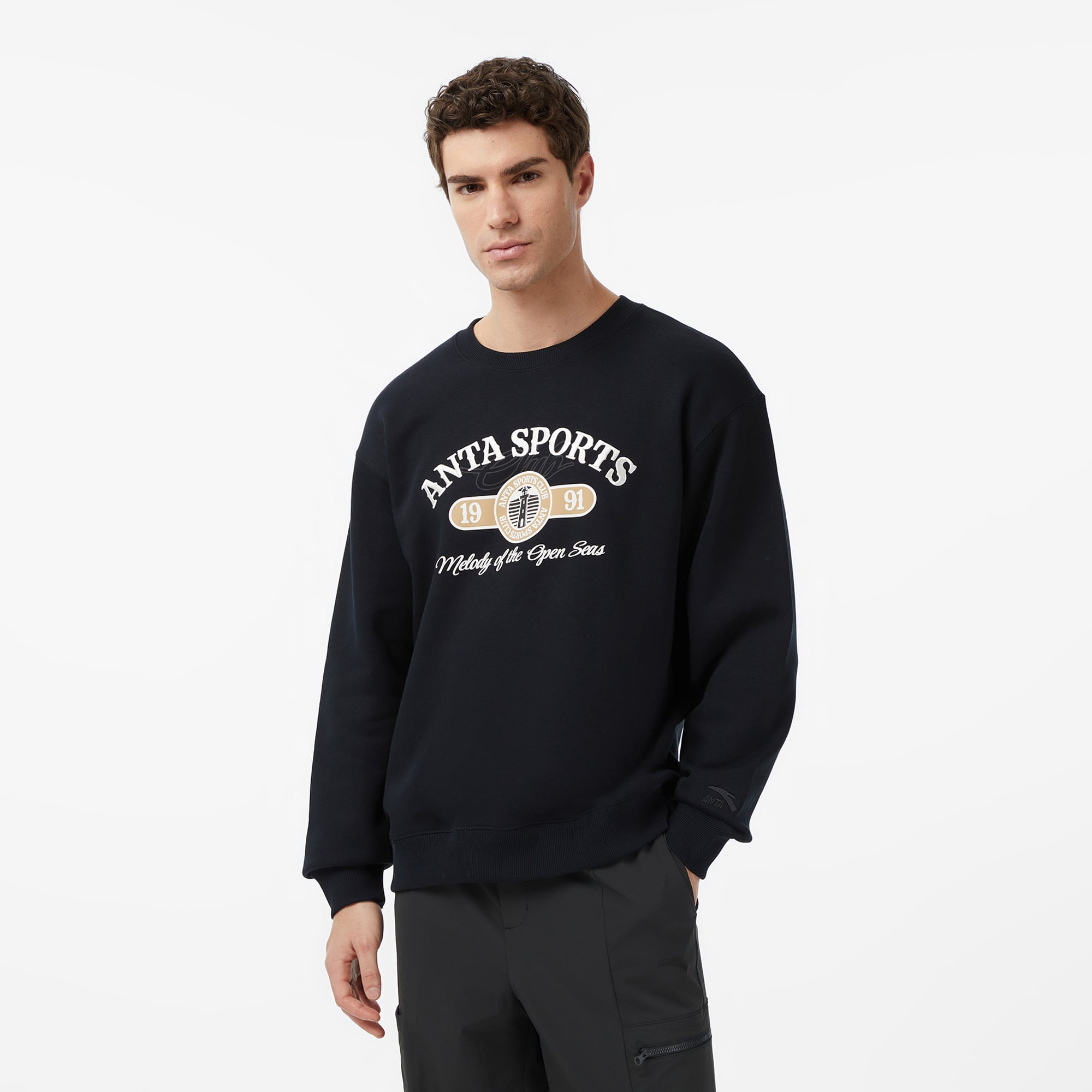  Anta Sports Club Erkek Beyaz Sweatshirt