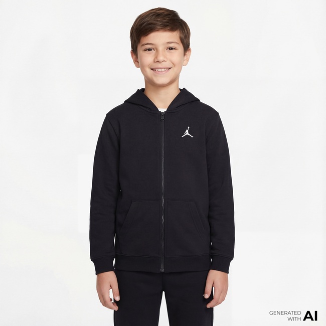  Jordan Brooklyn Çocuk Siyah Fermuarlı Sweatshirt