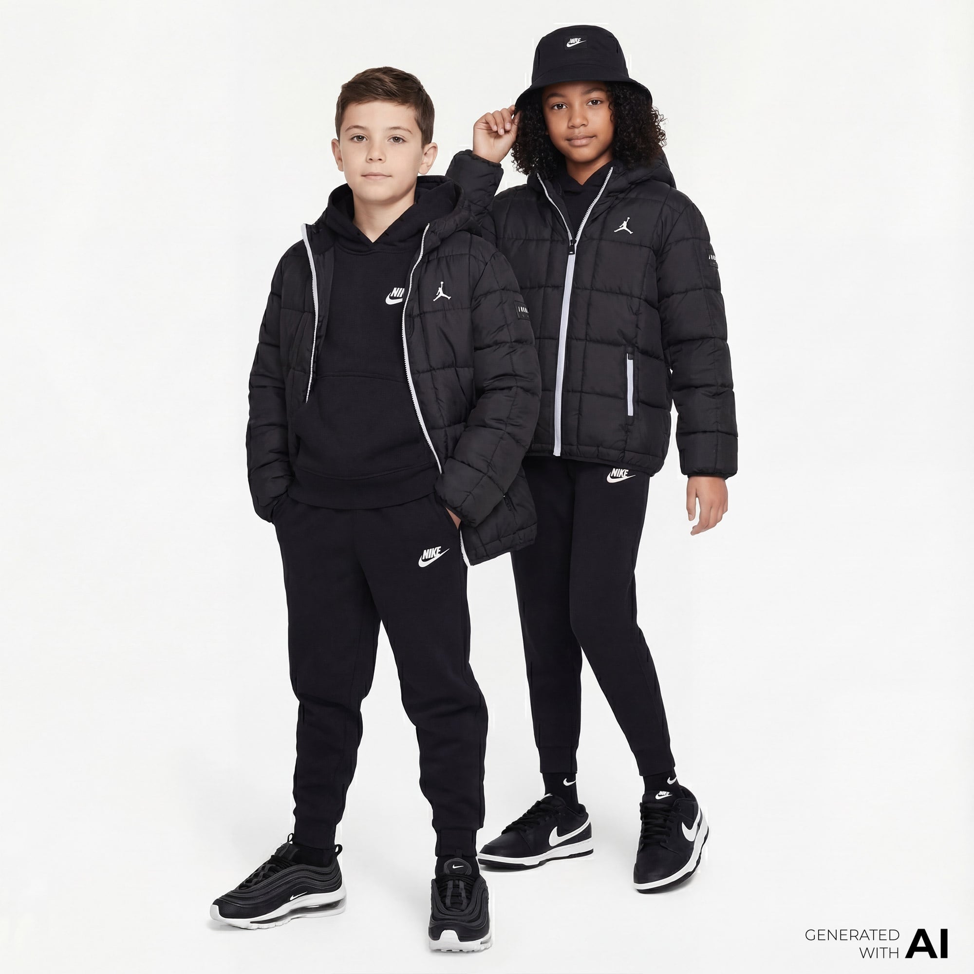 Jordan Essential Puffer Çocuk Siyah Mont