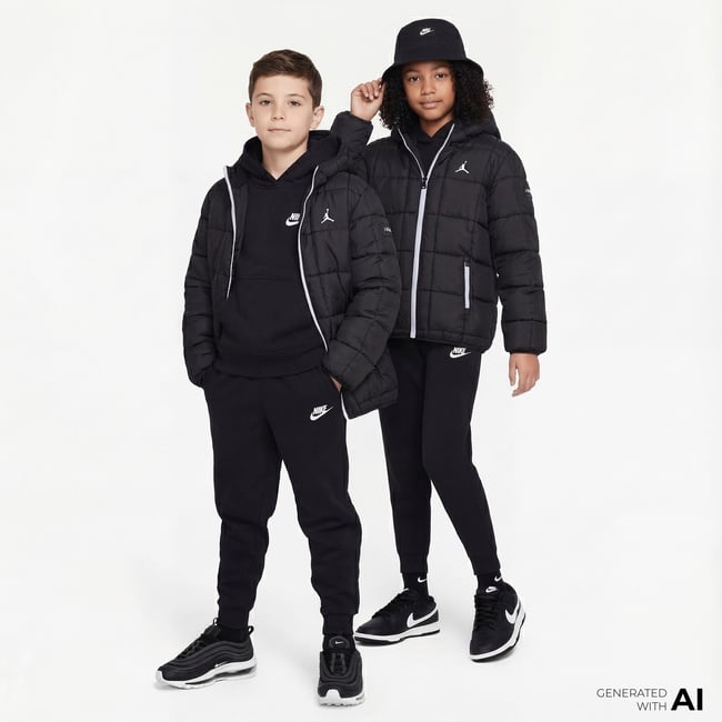  Jordan Essential Puffer Çocuk Siyah Mont