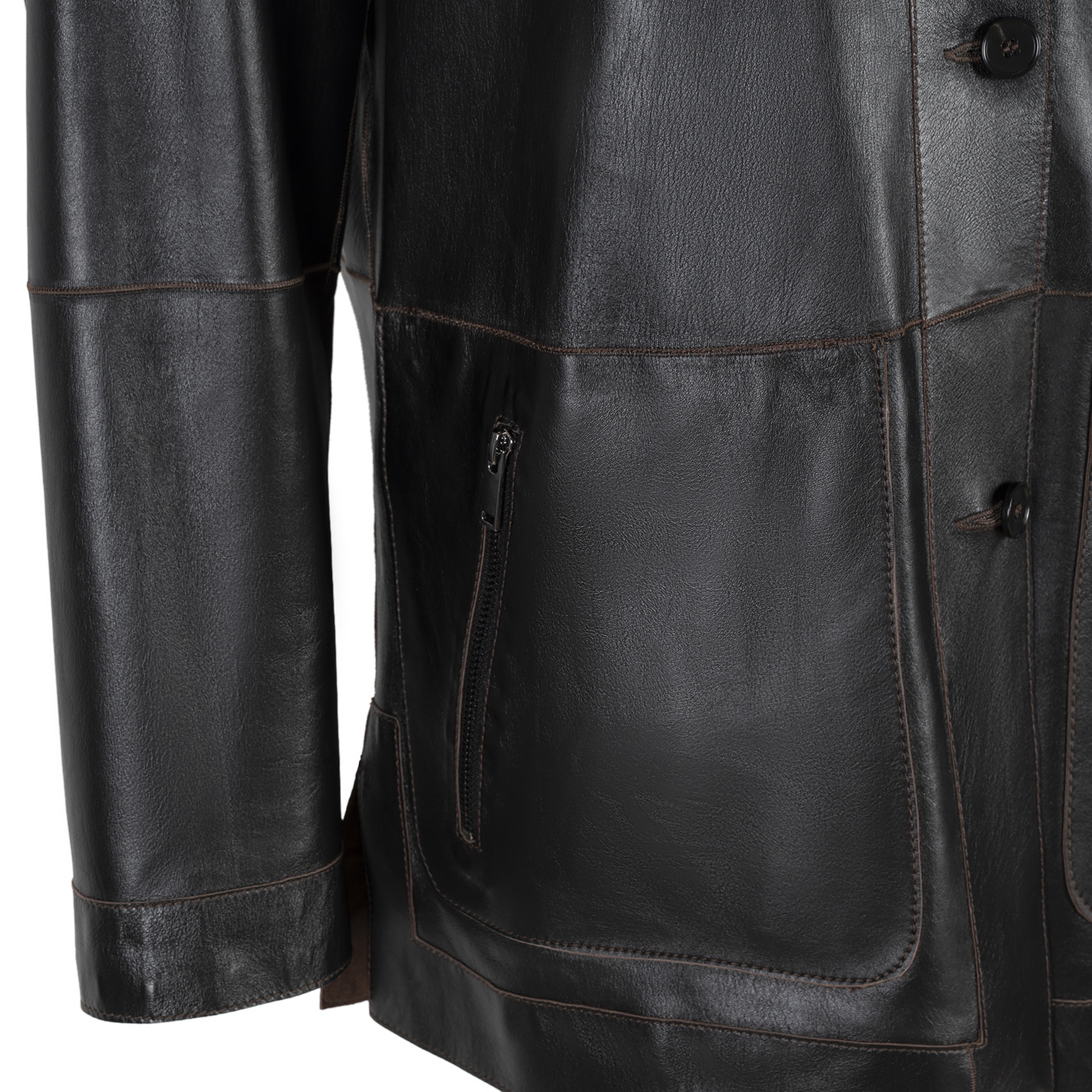 Anoki Kahve Erkek Çift Taraflı Süet Deri Mont