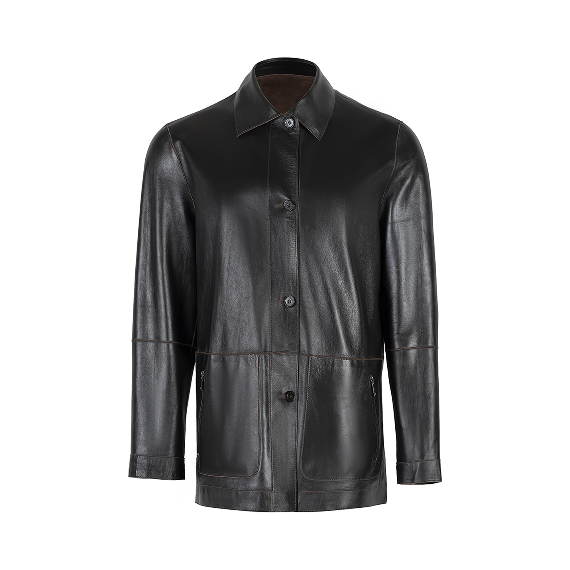 Anoki Kahve Erkek Çift Taraflı Süet Deri Mont