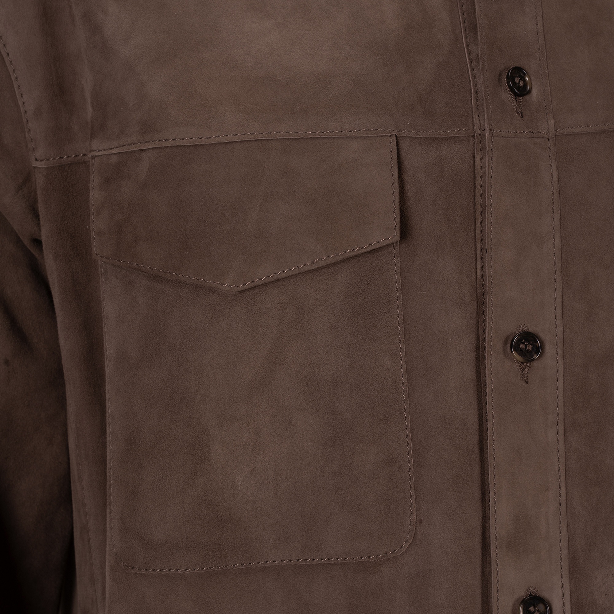 Erkek Kahve Süet Gömlek