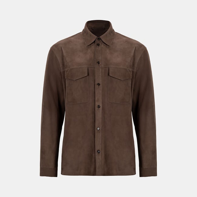  Erkek Kahve Süet Gömlek
