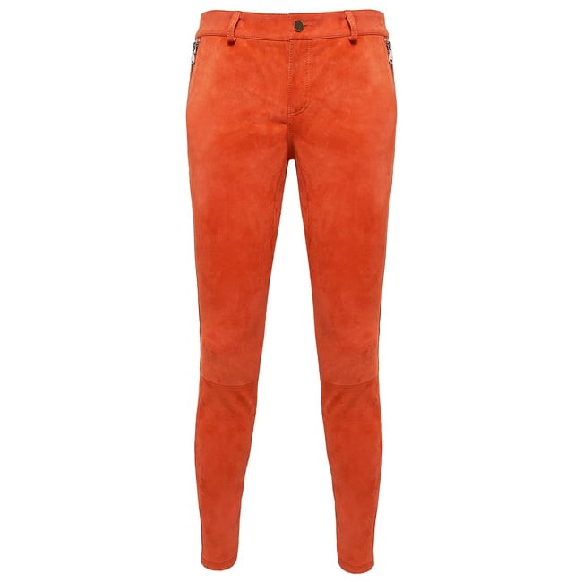  Pembe Roisin Kadın Stretch Deri Pantolon