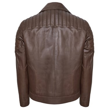  Nereo Kahve Erkek Deri Biker Mont