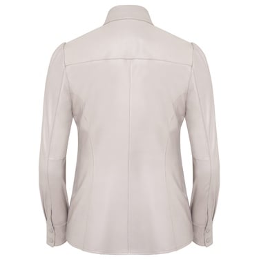  Gri Giolla Kadın Deri Gömlek