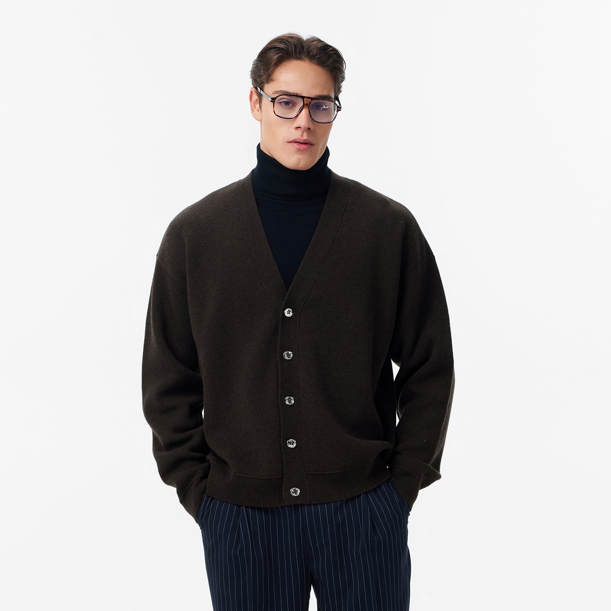 Les Benjamins Classic Fit Erkek Kahverengi Triko