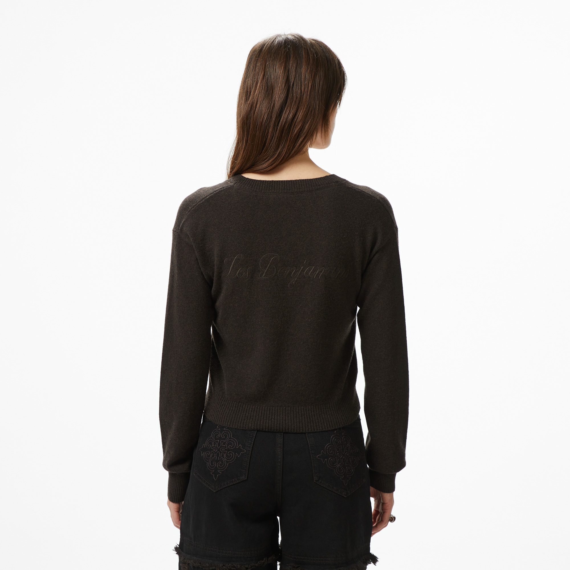 Les Benjamins Classic Fit Kadın Kahverengi Triko