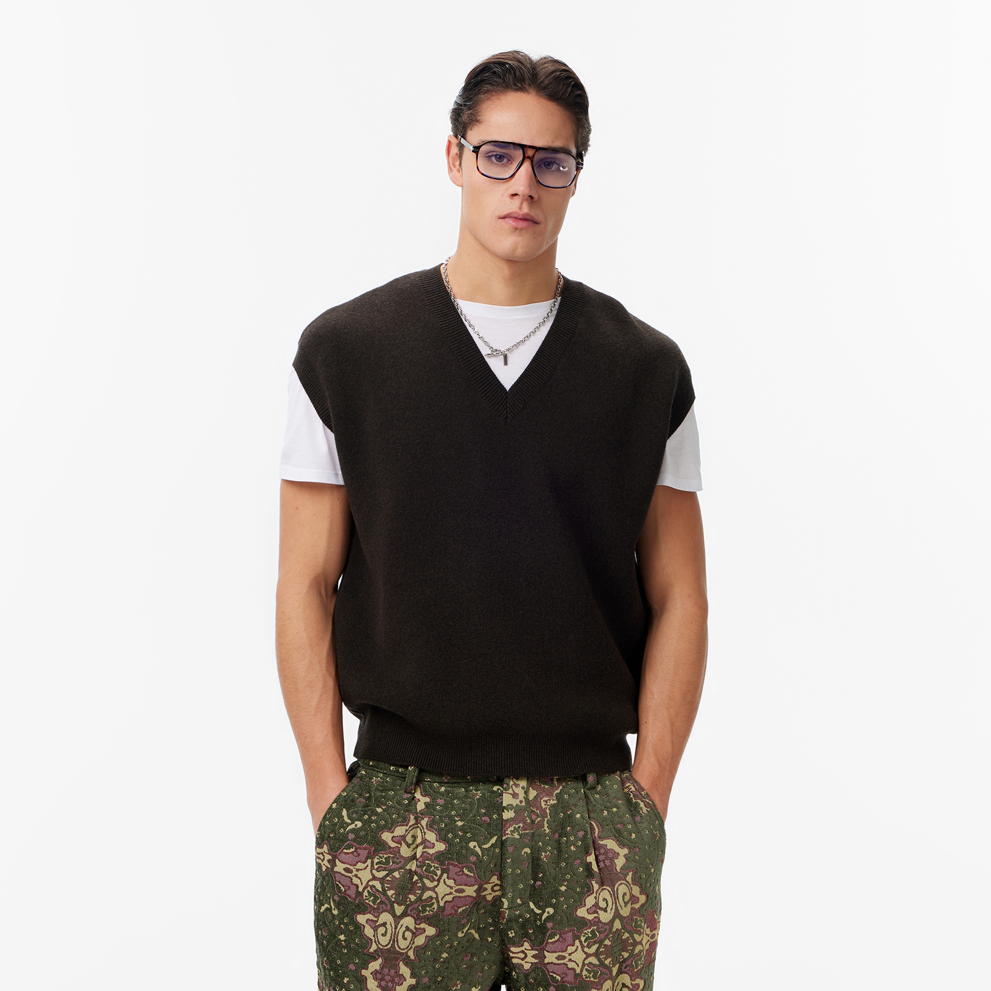 Les Benjamins Regular Fit Erkek Kahverengi Yelek