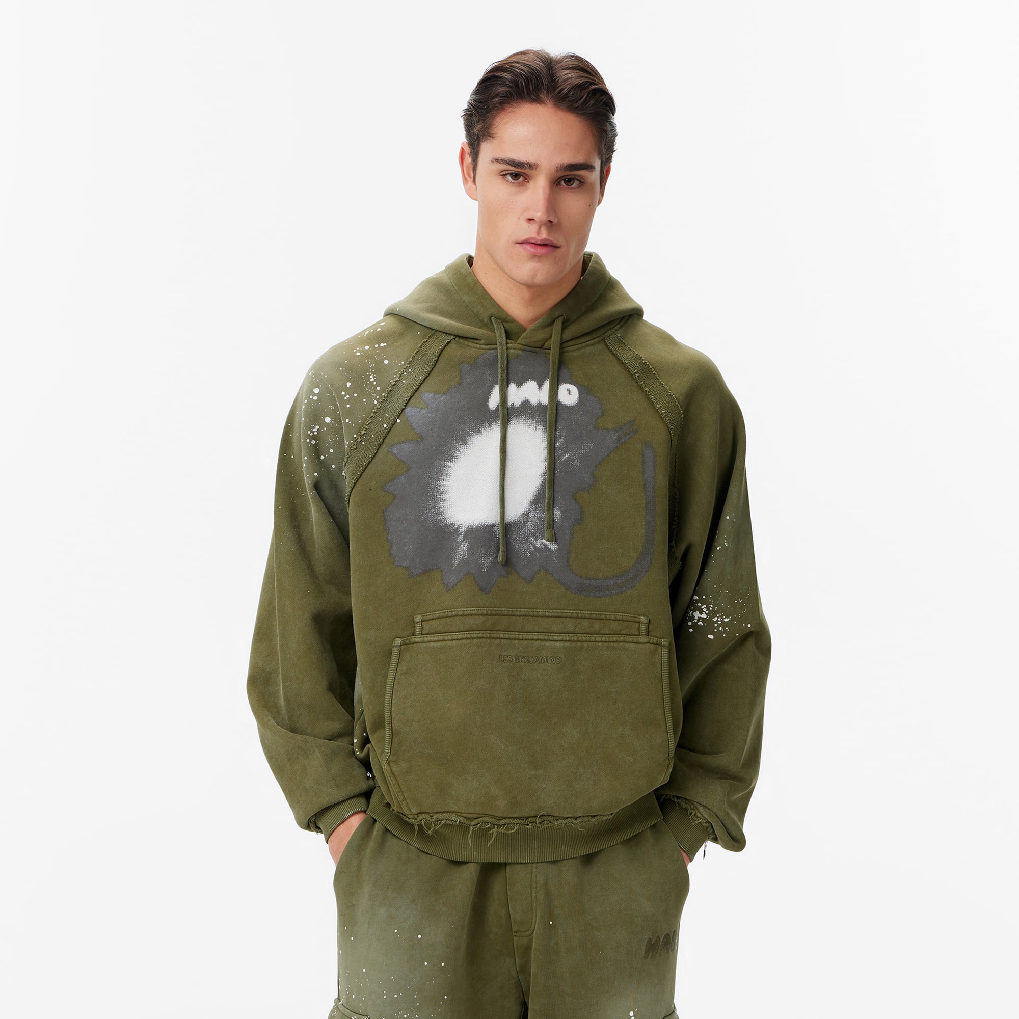  Les Benjamins Regular Fit Erkek Haki Sweatshirt