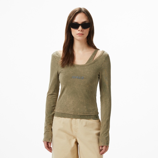  Les Benjamins Regular Fit Kadın Haki T-Shirt