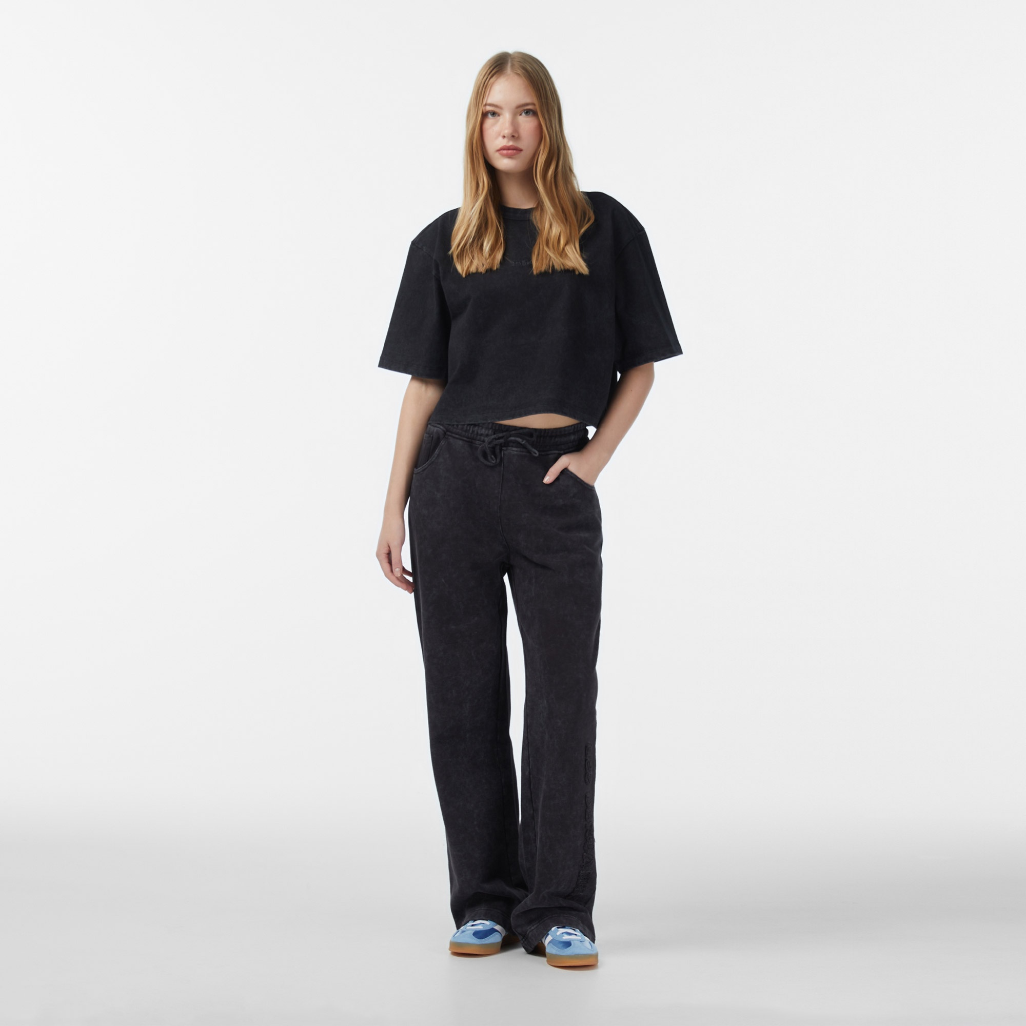 Les Benjamins Relaxed Fit Kadın Siyah Eşofman Altı