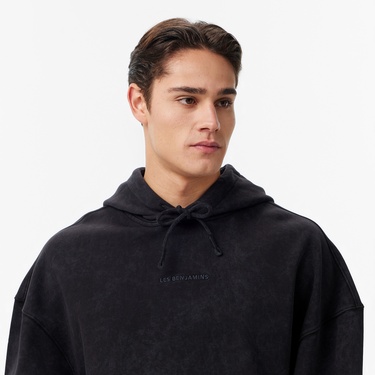  Les Benjamins Oversize Fit Erkek Siyah Hoodie