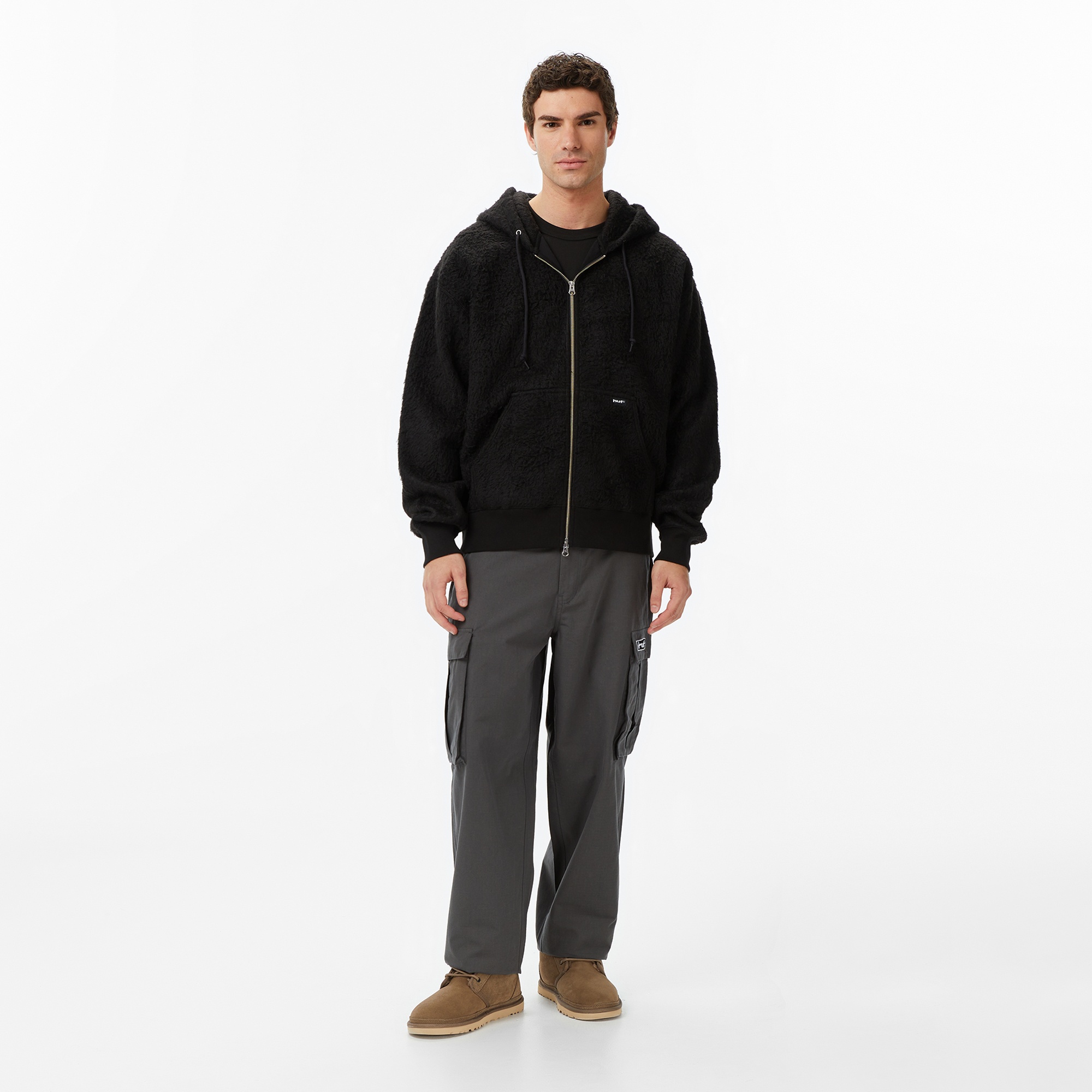 Huf Corso Heavyweight Full Zip Erkek Siyah Sweatshirt