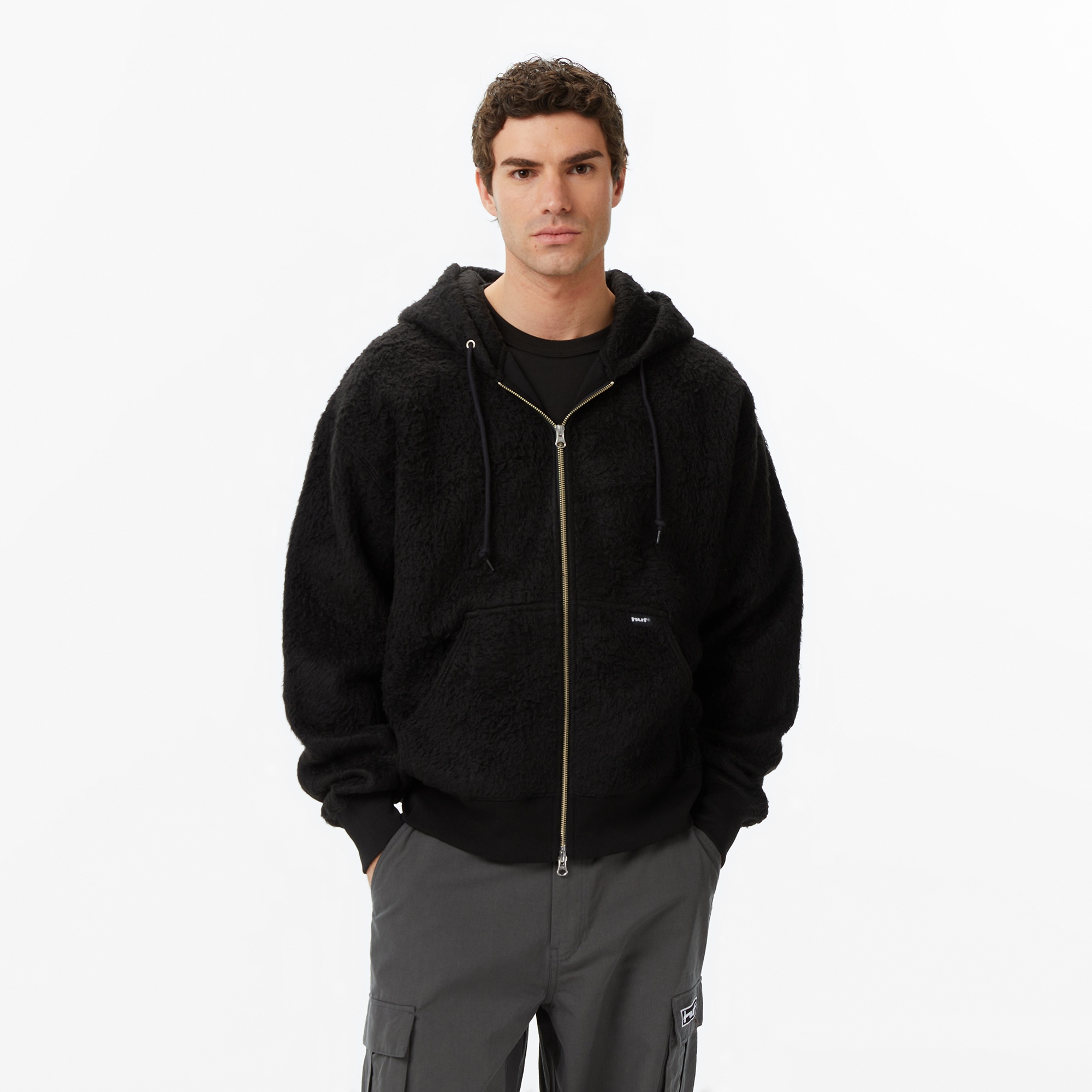 Huf Corso Heavyweight Full Zip Erkek Siyah Sweatshirt