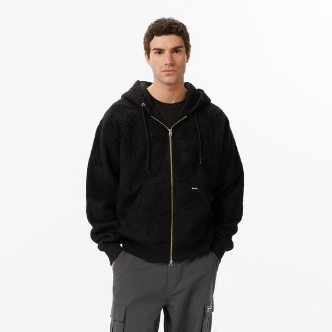  Huf Corso Heavyweight Full Zip Erkek Siyah Sweatshirt