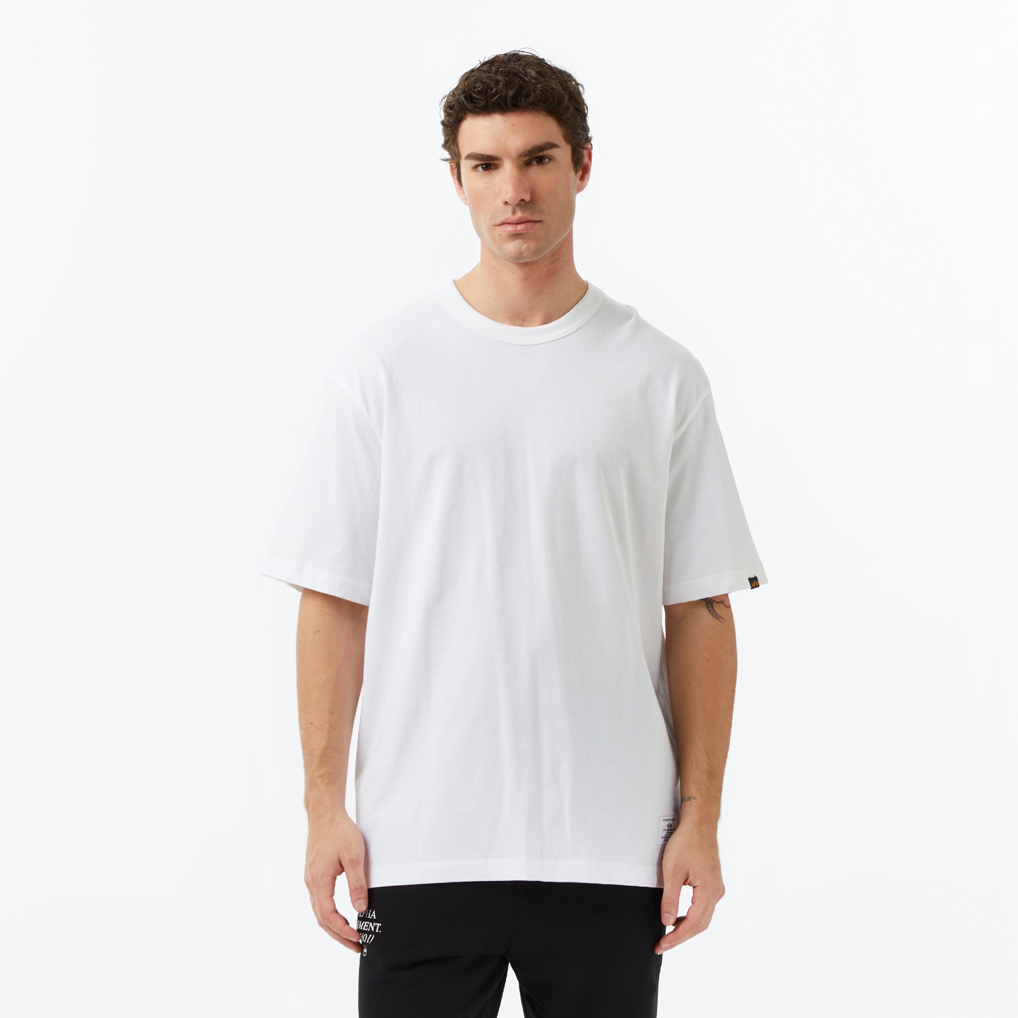 Alpha Indsutries Patched Erkek Beyaz T-Shirt