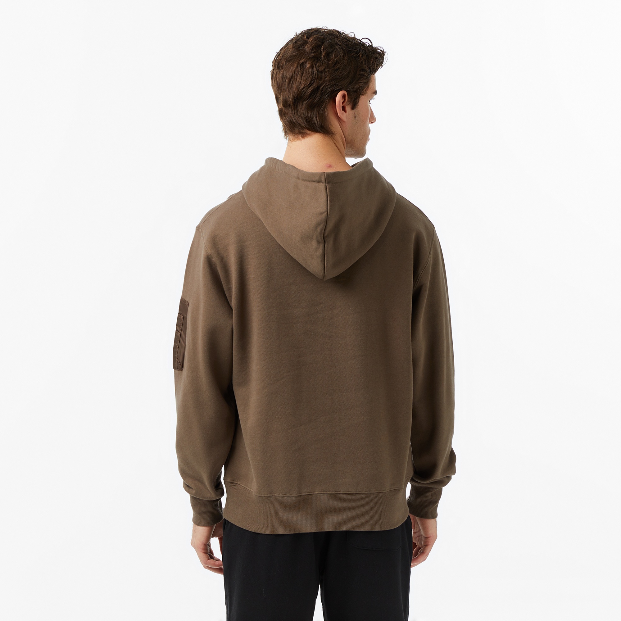 Alpha Industries Utility Pocket Erkek Kahverengi Hoodie