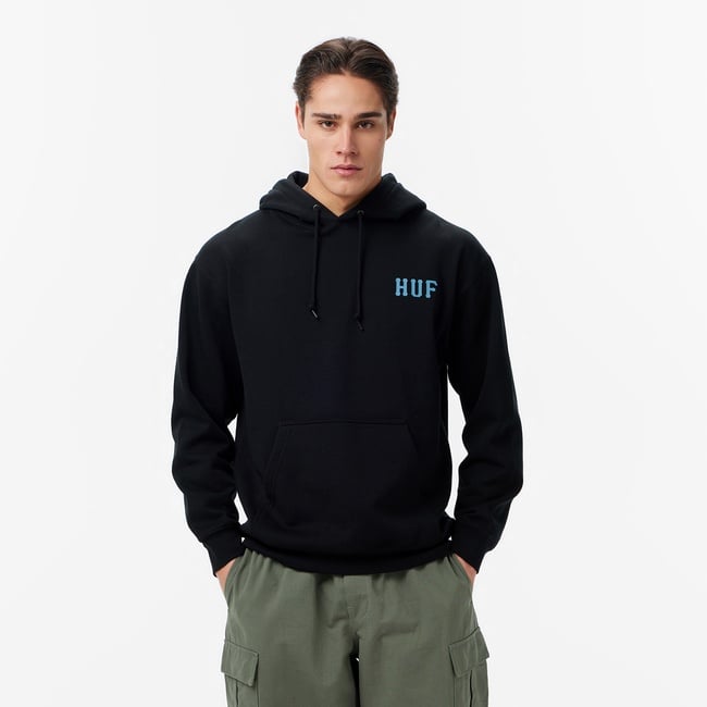  Huf Classic Pullover Erkek Siyah Sweatshirt