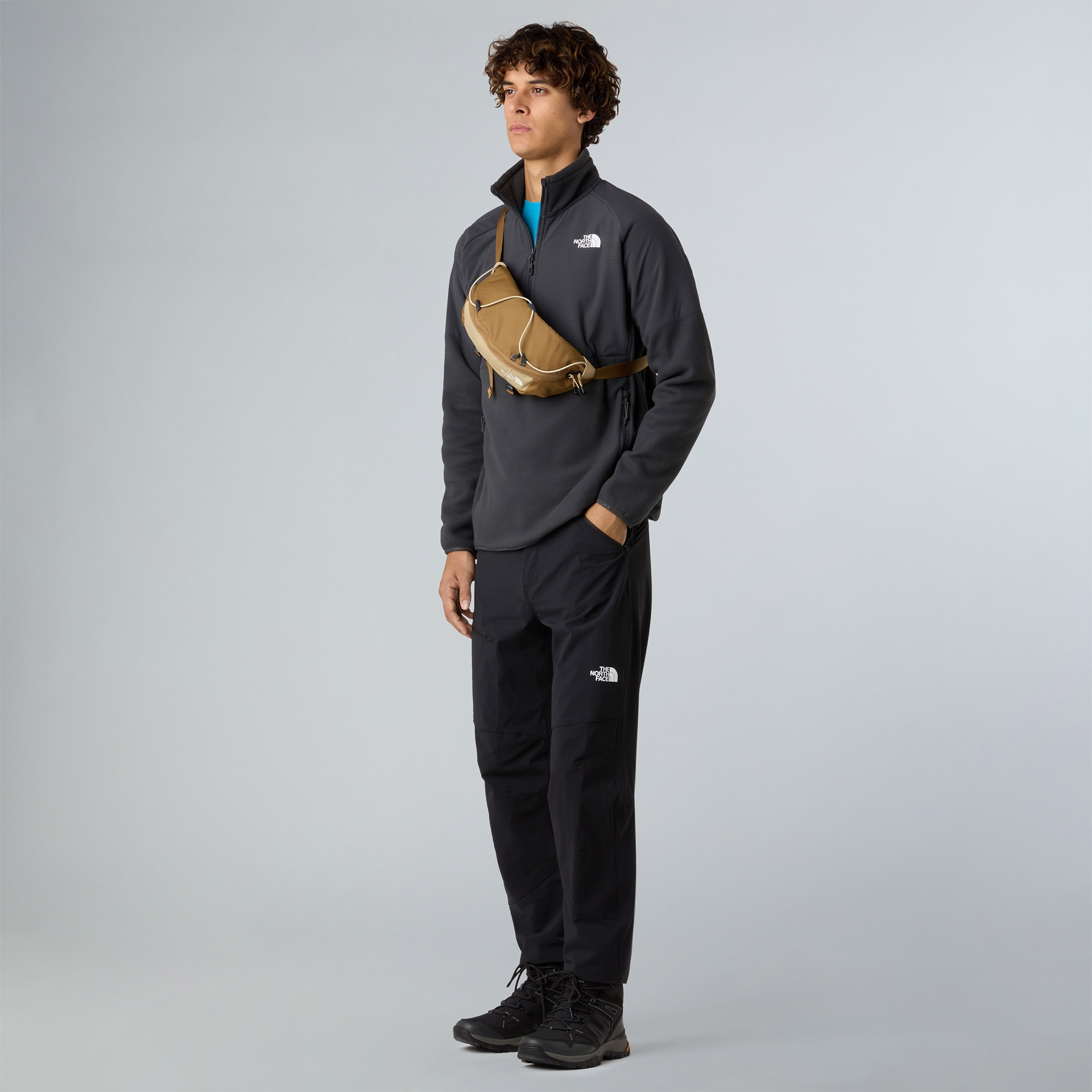 The North Face Glacier Heavyweight Half Zip Erkek Gri Polar