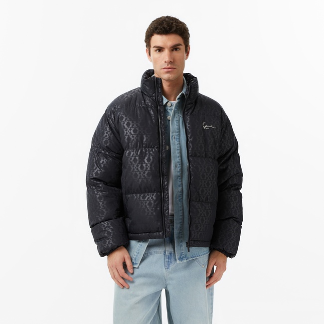  Karl Kani Aop Signature Puffer Winter Erkek Siyah Mont