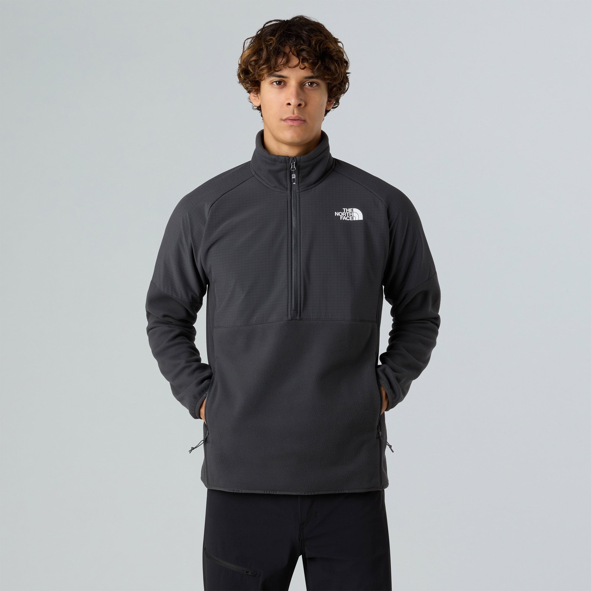 The North Face Glacier Heavyweight Half Zip Erkek Gri Polar