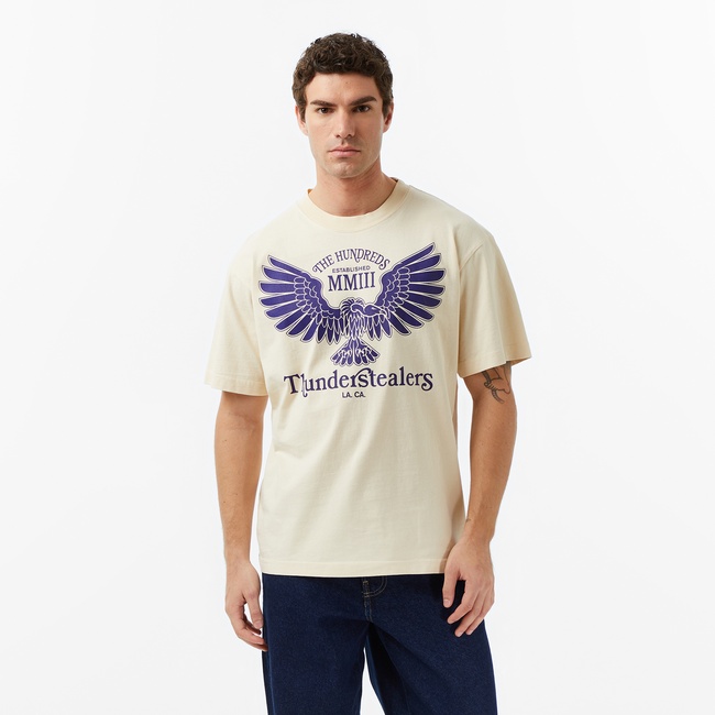  The Hundreds Thunder Cycle Erkek Beyaz T-Shirt