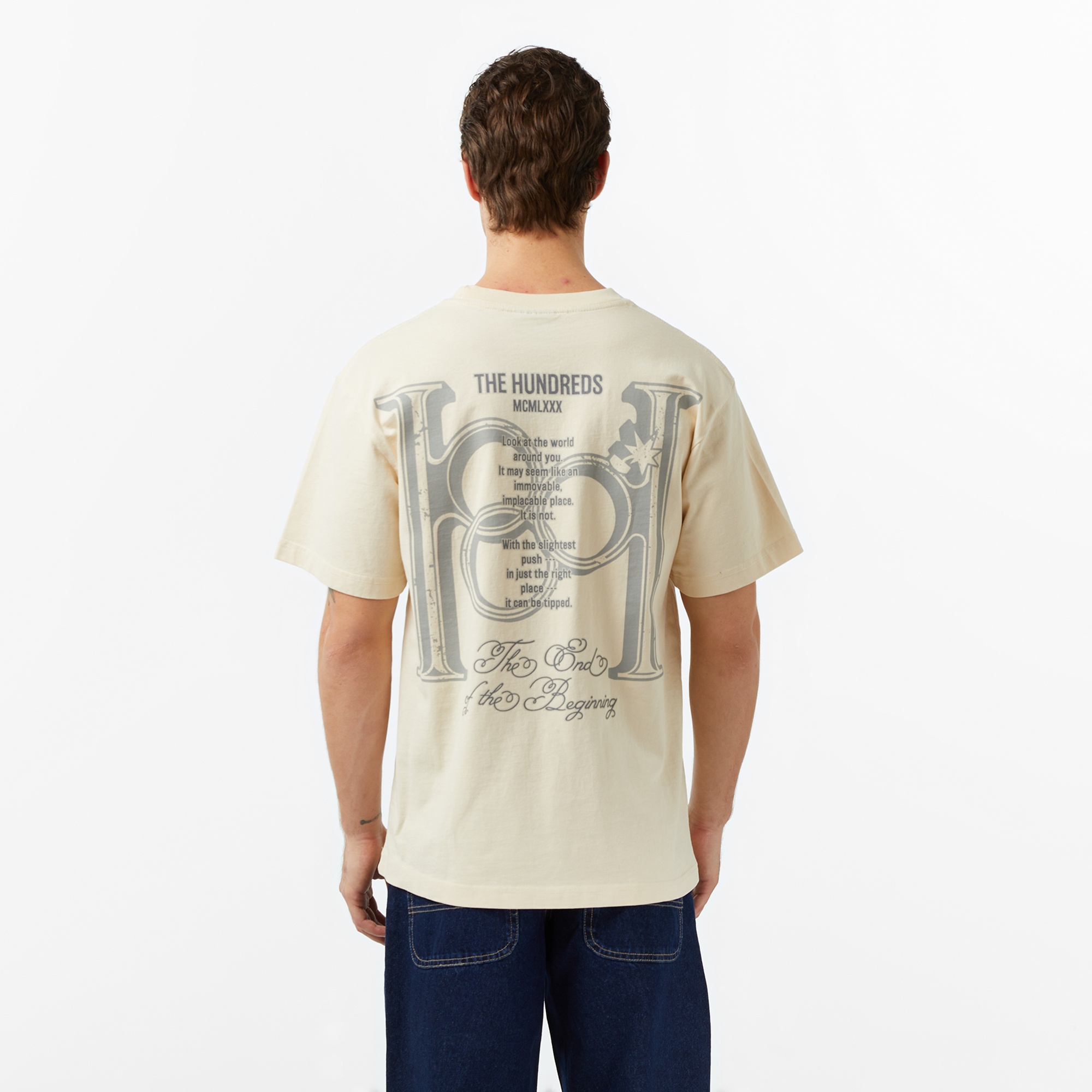 The Hundreds Monogram Erkek Krem T-Shirt