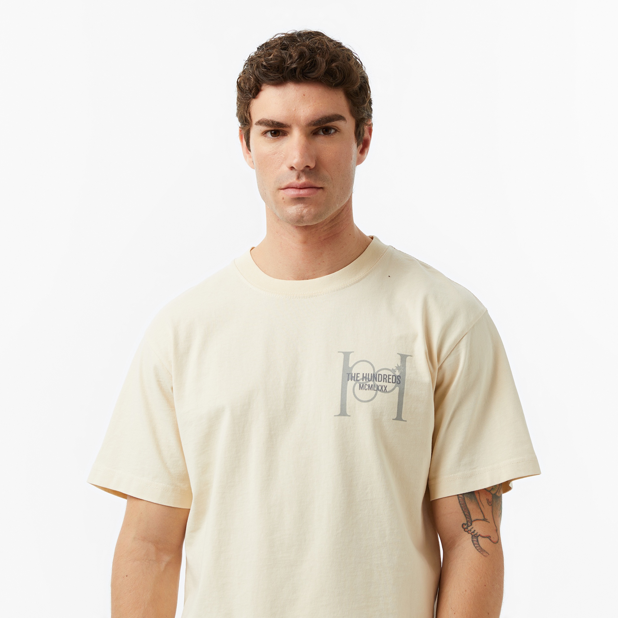 The Hundreds Monogram Erkek Krem T-Shirt