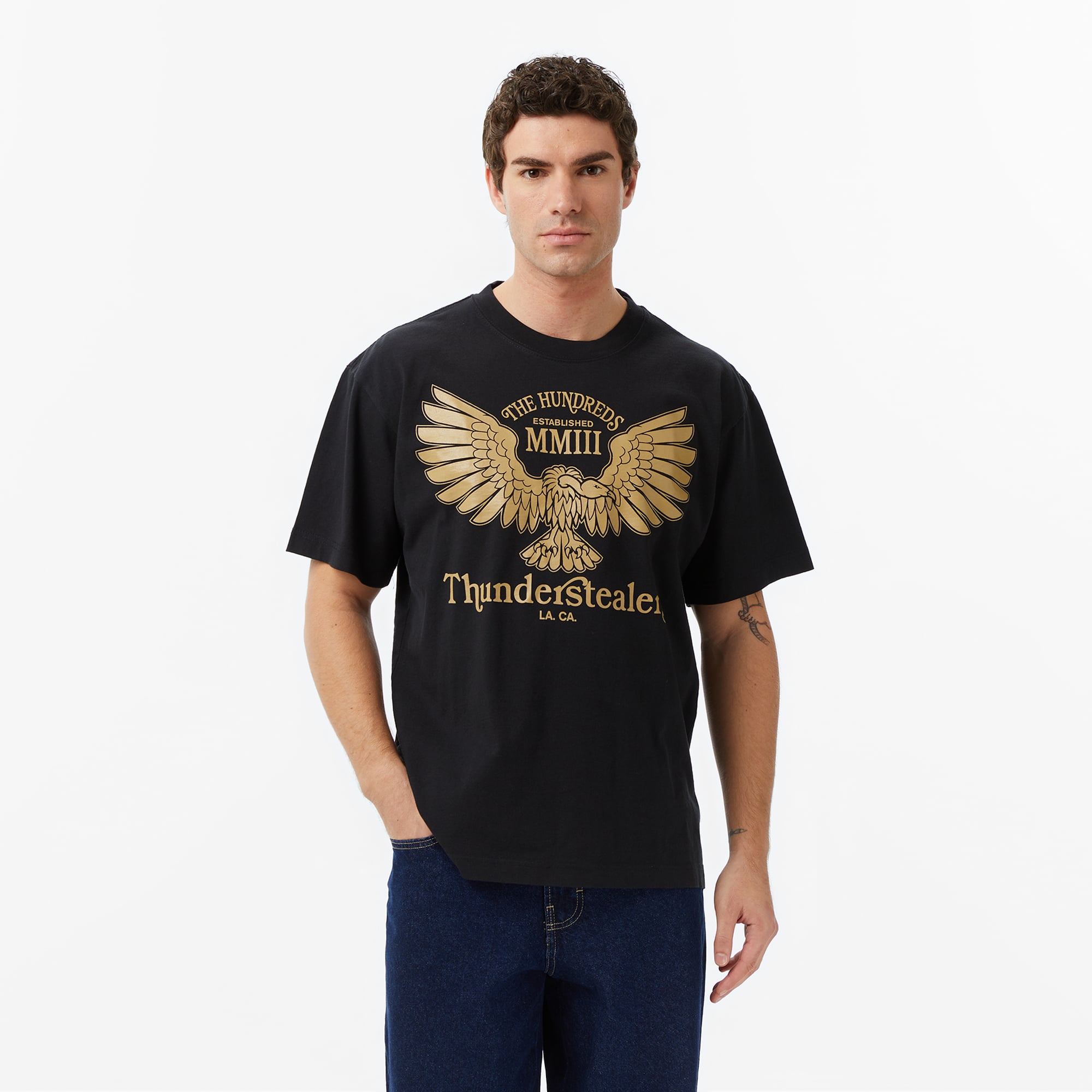  The Hundreds Live in Chaos Erkek Lacivert T-Shirt