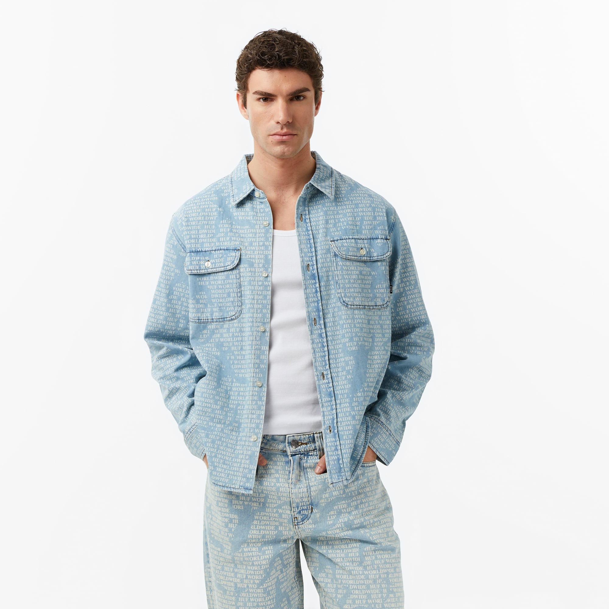 Huf Ceremony Denim Erkek Mavi Gömlek